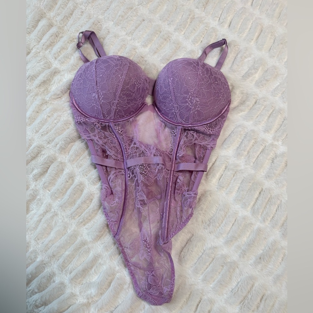 Victoria's Secret Lace Bodysuit in Purple